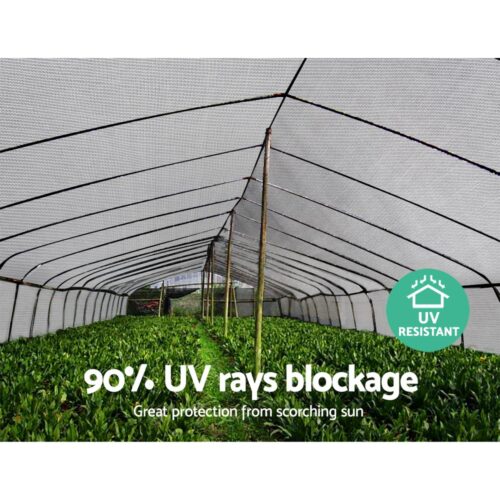 Instahut 90% Shade Cloth 3.66x30m Shadecloth Wide Heavy Duty White - Image 7