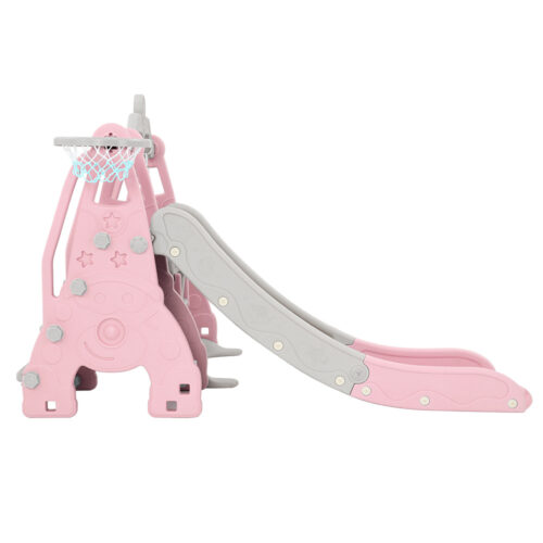 Keezi Kids Slide Swing Set Basketball Hoop Outdoor Playground Toys 170cm Pink - Image 5