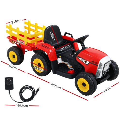 Rigo Kids Electric Ride On Car Tractor Toy Cars 12V Red - Image 3
