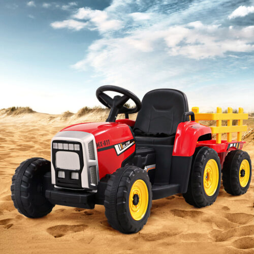 Rigo Kids Electric Ride On Car Tractor Toy Cars 12V Red - Image 9