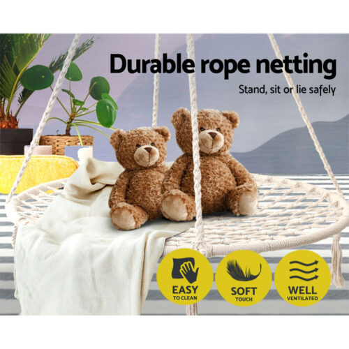 Gardeon Hammock Chair Outdoor Tree Swing Nest Web Hanging Seat 100cm - Image 6