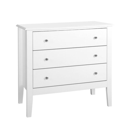 Artiss 3 Chest of Drawers - BRITTANY White - Image 3