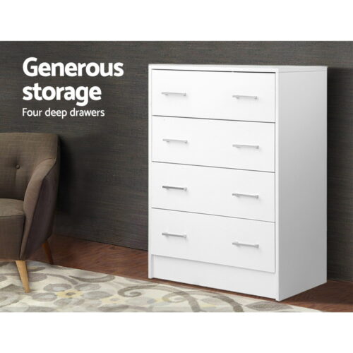 Artiss 4 Chest of Drawers - ANDES White - Image 6