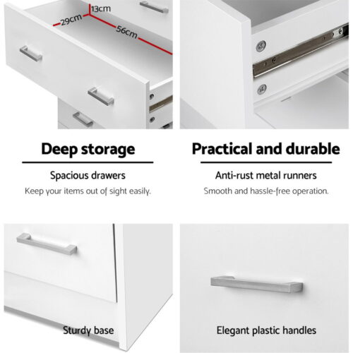 Artiss 4 Chest of Drawers - ANDES White - Image 7