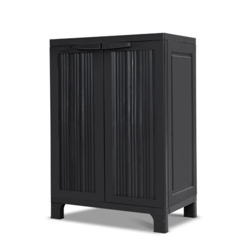Gardeon Outdoor Storage Cabinet Box 92cm Lockable Cupboard Sheds Garage Adjustable Black - Image 5