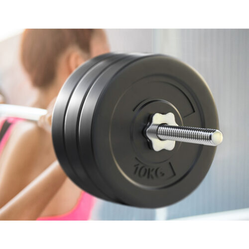 Everfit 68kg Barbell Set Weight Plates Bar Lifting Bench 168cm - Image 3