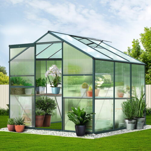 Green Fingers Greenhouse 1.9x1.9x1.83M Aluminium Polycarbonate Green House Garden Shed - Image 7