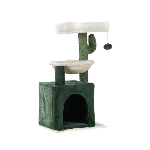 i.Pet Cat Tree 78cm Scratching Post Tower Scratcher Wood Condo House Bed Toys Green - Image 3