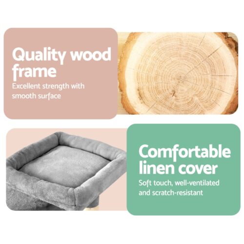 i.Pet Cat Tree 69cm Scratching Post Tower Scratcher Wood Condo House Bed Trees - Image 5