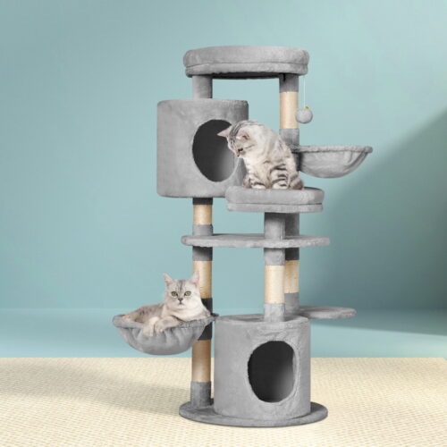 i.Pet Cat Tree 123cm Tower Scratching Post Scratcher Wood Condo House Bed Toys - Image 8
