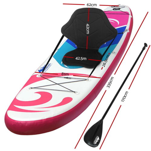 Weisshorn Stand Up Paddle Board 11ft Inflatable SUP Surfboard Paddleboard Kayak Surf Pink - Image 3