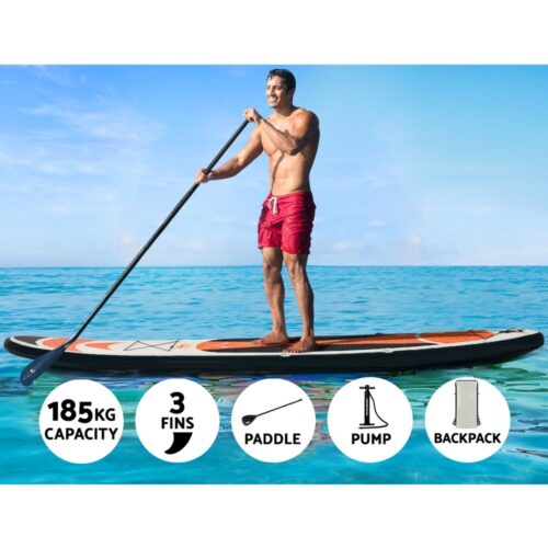 Weisshorn Stand Up Paddle Board 11ft Inflatable SUP Surfboard Paddleboard Kayak Surf Red - Image 5