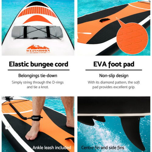 Weisshorn Stand Up Paddle Board 11ft Inflatable SUP Surfboard Paddleboard Kayak Surf Red - Image 6
