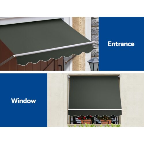 Instahut Window Fixed Pivot Arm Awning Outdoor Blinds Retractable Canopy1.5X2.1M - Image 6