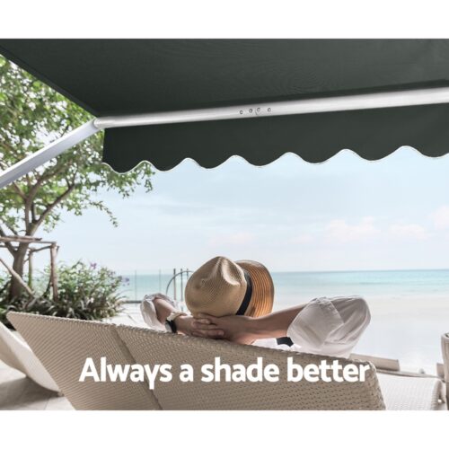 Instahut Window Fixed Pivot Arm Awning Outdoor Blinds Retractable Canopy1.8X2.1M - Image 5