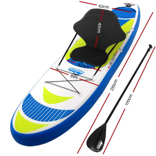 Weisshorn Stand Up Paddle Board 11ft Inflatable SUP Surfboard Paddleboard Kayak Surf Yellow - Image 3