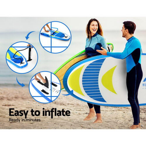 Weisshorn Stand Up Paddle Board 11ft Inflatable SUP Surfboard Paddleboard Kayak Surf Yellow - Image 8