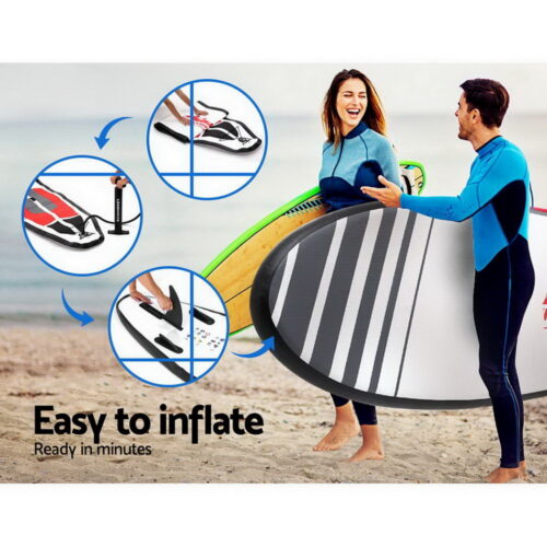 Weisshorn Stand Up Paddle Board 11ft Inflatable SUP Surfboard Paddleboard Kayak Surf Black - Image 7