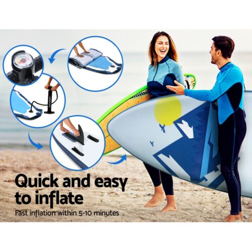 Weisshorn Stand Up Paddle Board 10.6ft Inflatable SUP Surfboard Paddleboard Kayak Surf Blue - Image 8