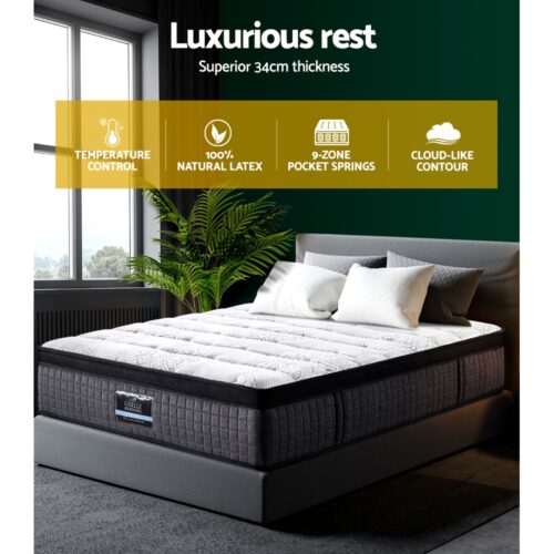 Giselle Bedding 34cm Mattress 9 Zone Latex Foam King - Image 7