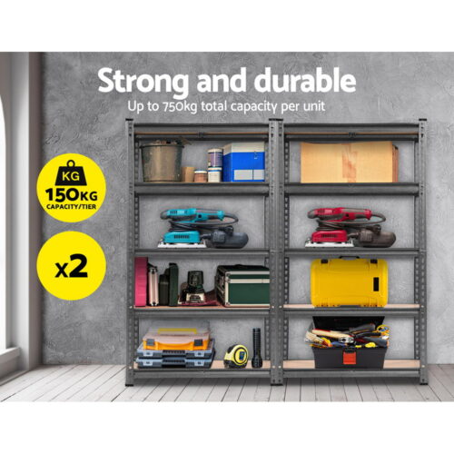Giantz 2x1.5M Garage Shelving Warehouse Rack Storage Racking Storage Steel - Image 4