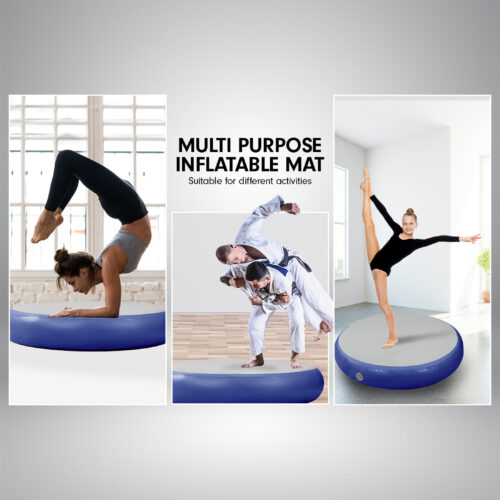 Powertrain 1m Air Track Spot Round Inflatable Tumbling Mat  Dark Blue - Image 8