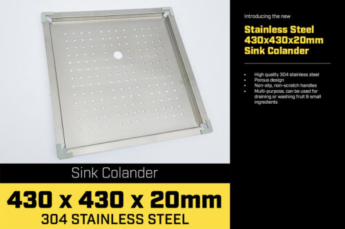 Stainless Steel Sink Colander 430 x 430mm Drainer Draining Tray Strainer Laundry - Image 4