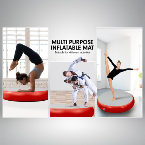 Powertrain 1m Air Track Spot Round Inflatable Tumbling Mat  Red - Image 8