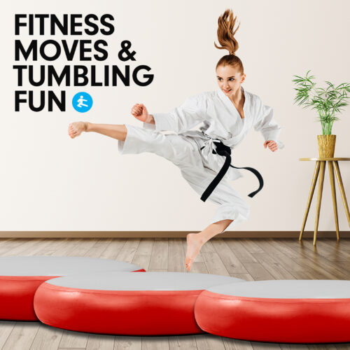Powertrain 1m Air Track Spot Round Inflatable Tumbling Mat  Red - Image 9