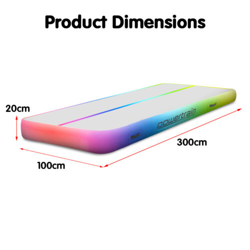 Powertrain 3m x 1m Air Track Inflatable Gymnastics Mat  Rainbow - Image 5