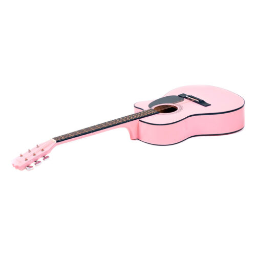 Karrera Acoustic Cutaway 40in Guitar  Pink - Image 4