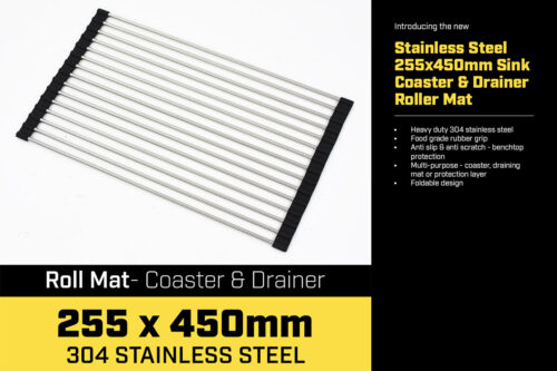 Stainless Steel Kitchen Sink Roller Mat  255 x 450mm - Image 4