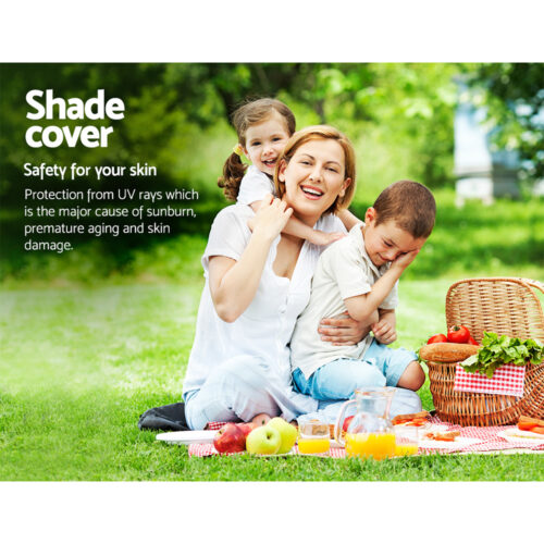 Instahut Shade Sail 2x4m Rectangle 185GSM 95% Sand Shade Cloth - Image 7