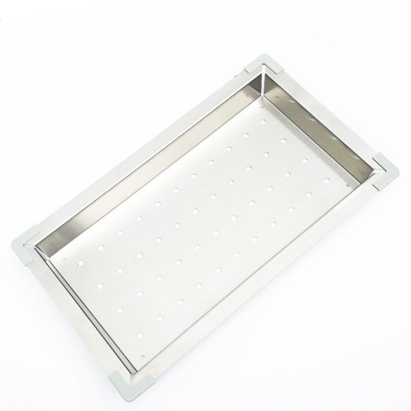 Stainless Steel Sink Colander 445 x 275mm Kitchen Laundry Drainer Tray Strainer - Image 2