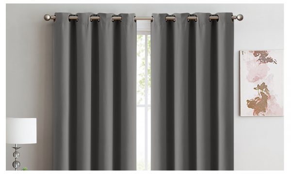 2x 100% Blockout Curtains Panels 3 Layers Eyelet Charcoal 240x230cm - Image 7