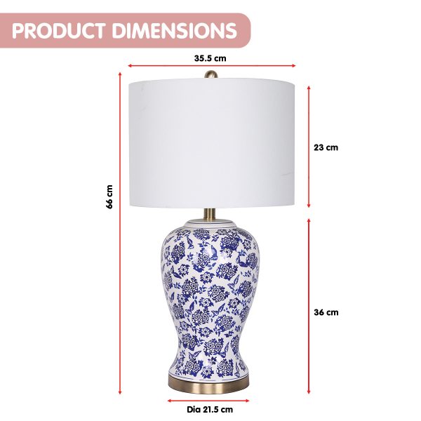 Sarantino Ceramic Floral Base Table Lamp - Image 4