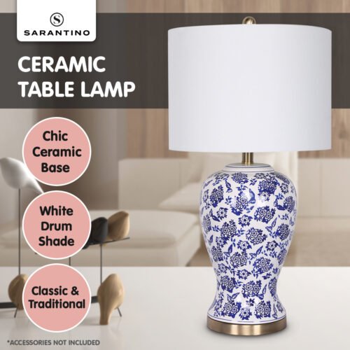 Sarantino Ceramic Floral Base Table Lamp