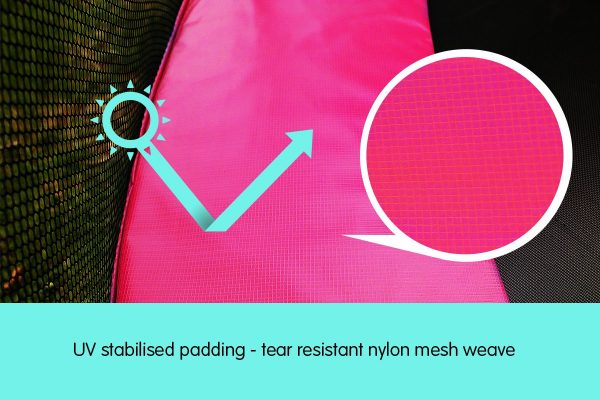 10ft Trampoline Replacement Safety Pad and Net 8 Poles Pink - Image 3