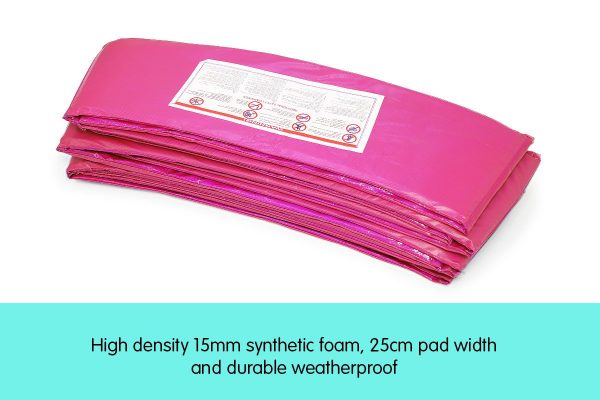 10ft Trampoline Replacement Safety Pad and Net 8 Poles Pink - Image 4