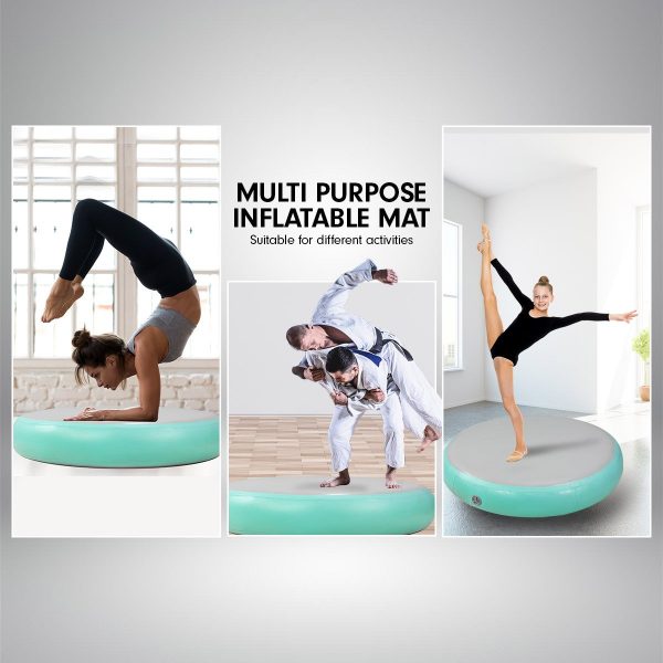 Powertrain 1m Air Track Spot Round Inflatable Tumbling Mat  Green - Image 6