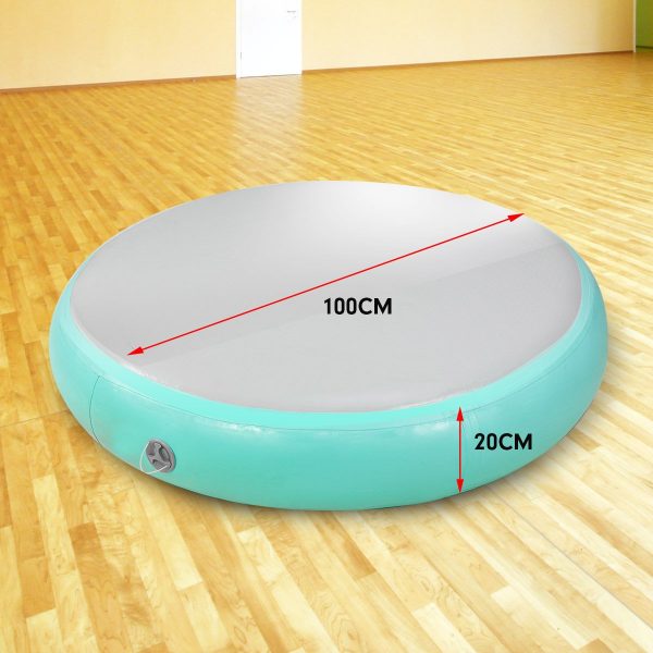 Powertrain 1m Air Track Spot Round Inflatable Tumbling Mat  Green - Image 7