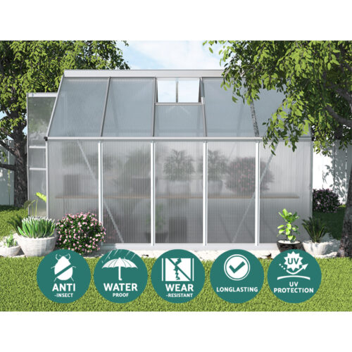 Green Fingers Greenhouse 3x2.5x1.95M Aluminium Polycarbonate Green House Garden Shed - Image 4