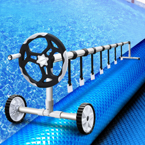 Aquabuddy Pool Cover 500 Micron 8x4.2m Blue Swimming Pool Solar Blanket 5.5m Roller - Image 7