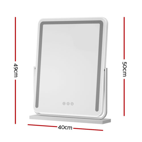 Embellir Makeup Mirror 40x50cm Hollywood Vanity with LED Light Strip Rotation - Image 2