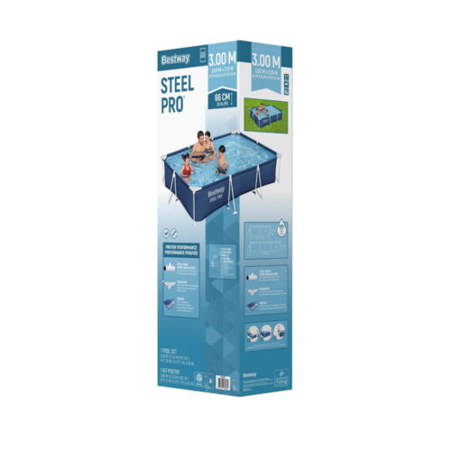 Bestway Swimming Pool 221x150x43cm Steel Frame Above Ground Pools 1200L - Image 3