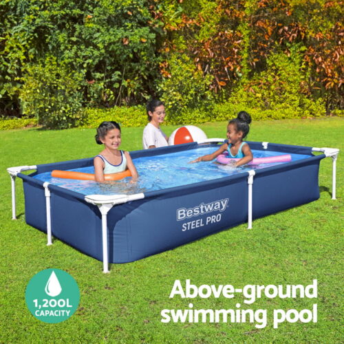 Bestway Swimming Pool 221x150x43cm Steel Frame Above Ground Pools 1200L - Image 4