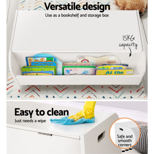 Keezi Kids Toy Box Chest Bookshelf Storage Children Bookcase Organiser Display - Image 5