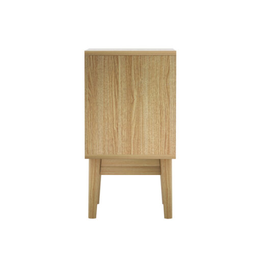 Artiss Rattan Bedside Table 1 Drawer with Shelf - REI Oak - Image 4