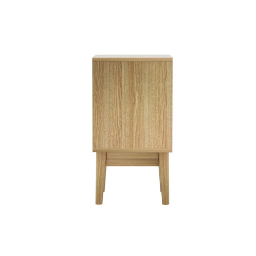 Artiss Rattan Bedside Table 2 Drawers Wood - RIE Oak - Image 4
