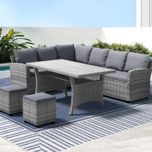 Gardeon Outdoor Dining Set Wicker Table Chairs Setting 8 Seater - Image 9